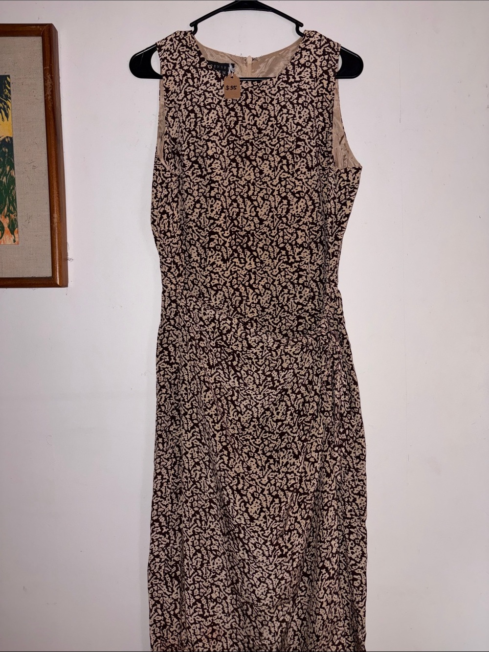 Spenser Jeremy Beige and Black Sleeveless Maxi Dress